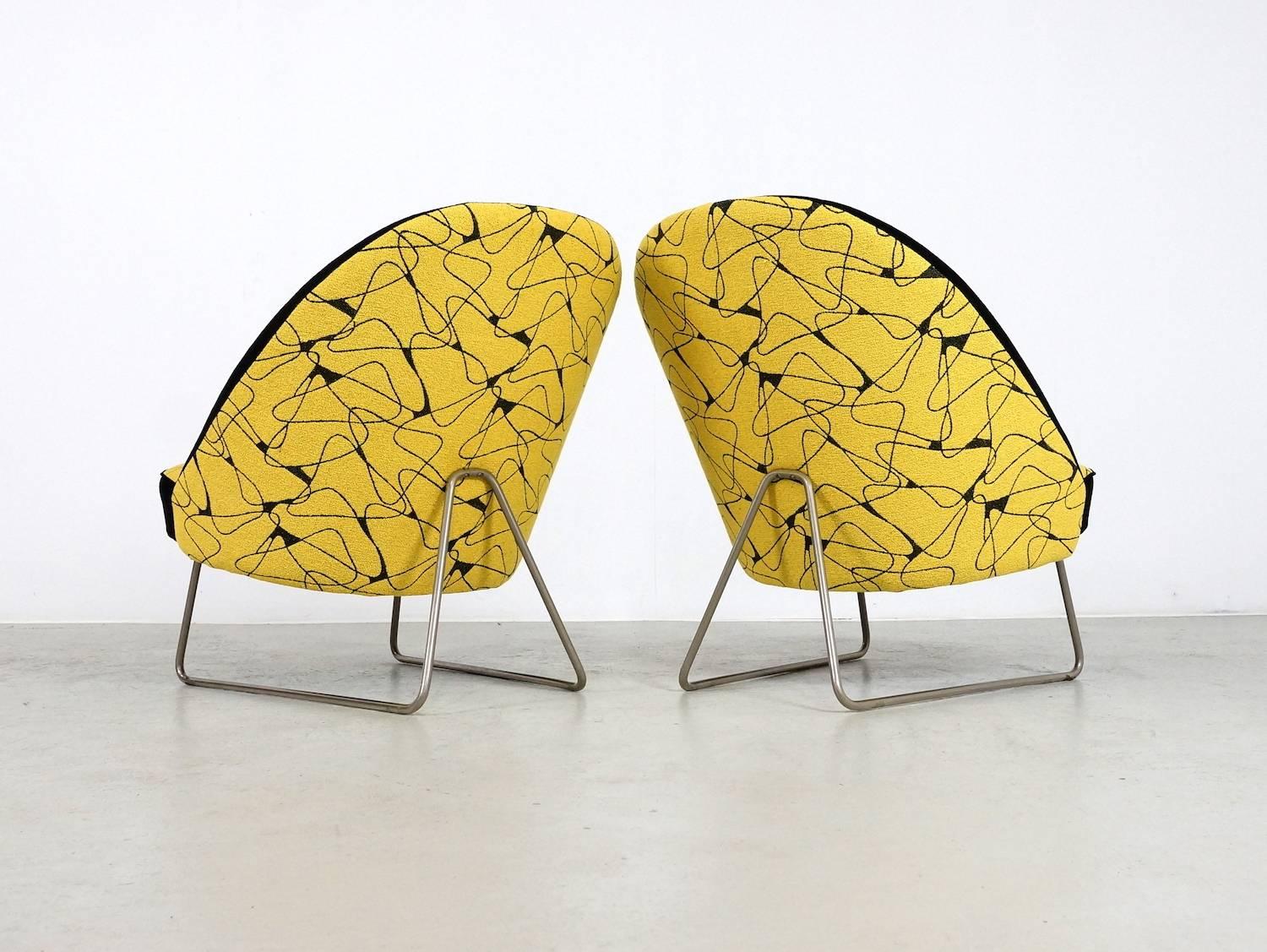 20th Century Ultra Rare Yellow and Black Upholstered Artifort 115 by Theo Ruth, 1958 For Sale