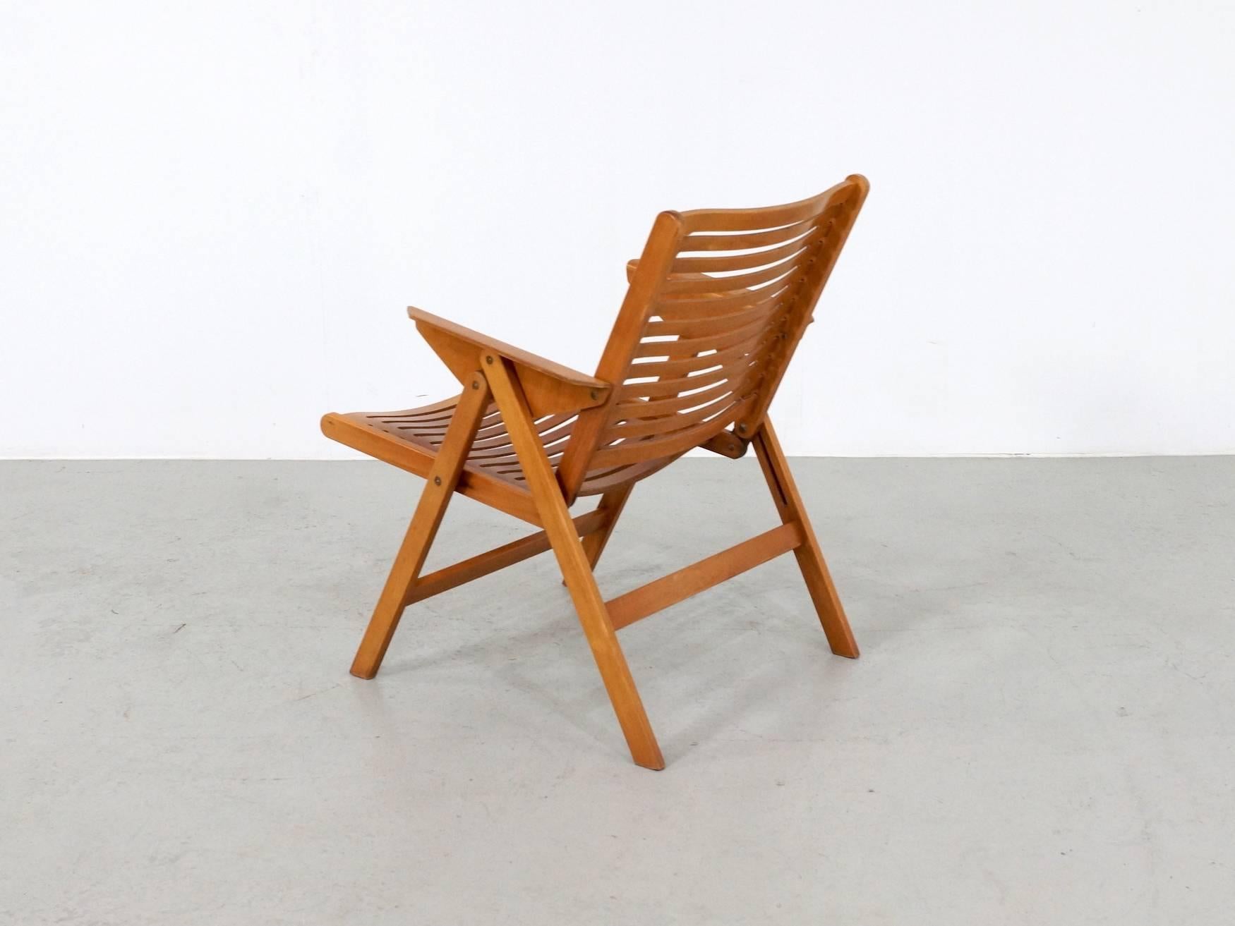 20th Century Beechwood Rex Folding Easy Chairs by Niko Kralj, Set of Four