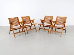 Beechwood Rex Folding Easy Chairs by Niko Kralj, Set of Four