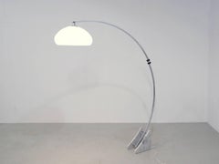 Arc Floor Lamp on a Carrera Marble Base, Italy, 1970s