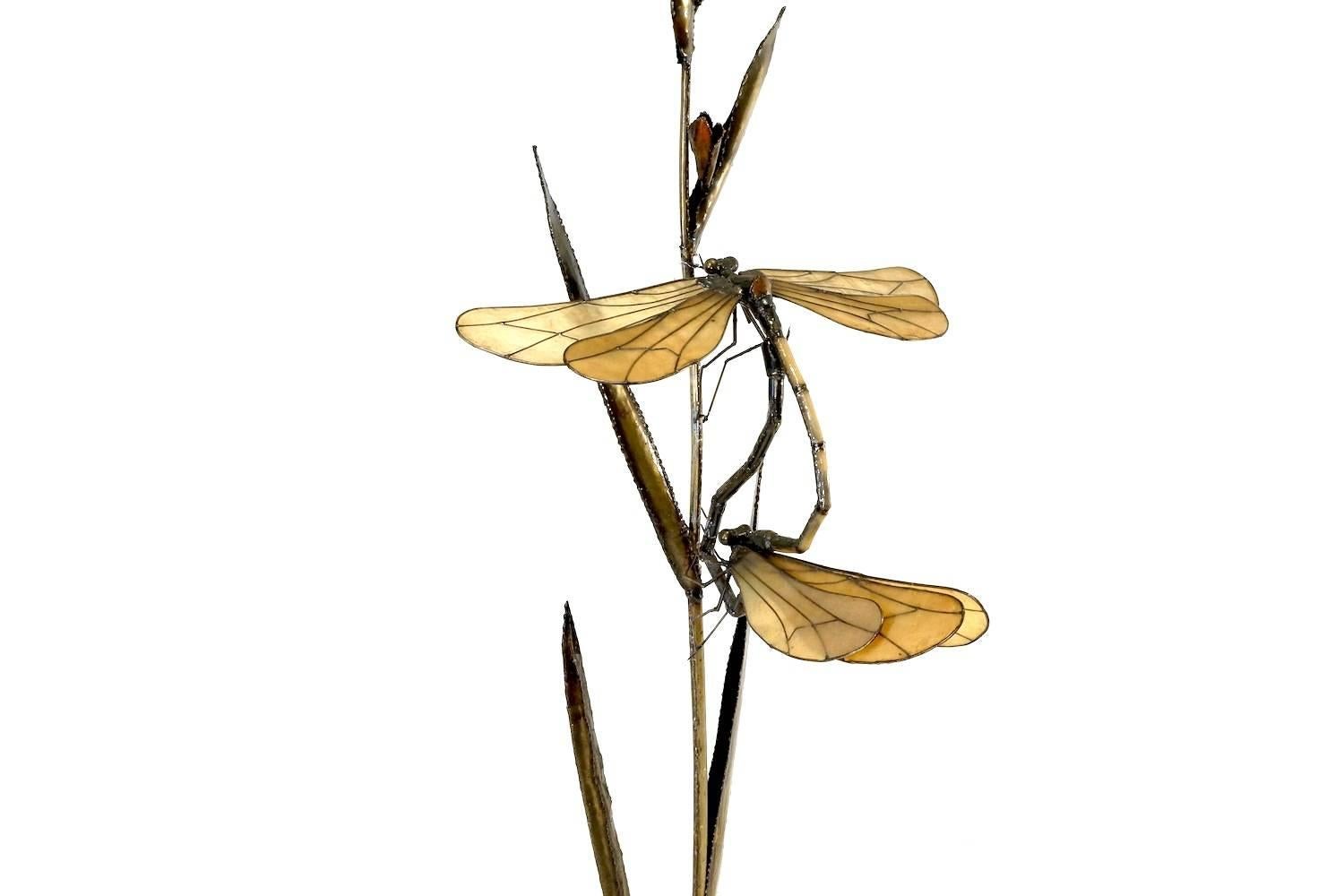 Hollywood Regency Dragonfly Sculpture in the Style of Curtis Jere For Sale