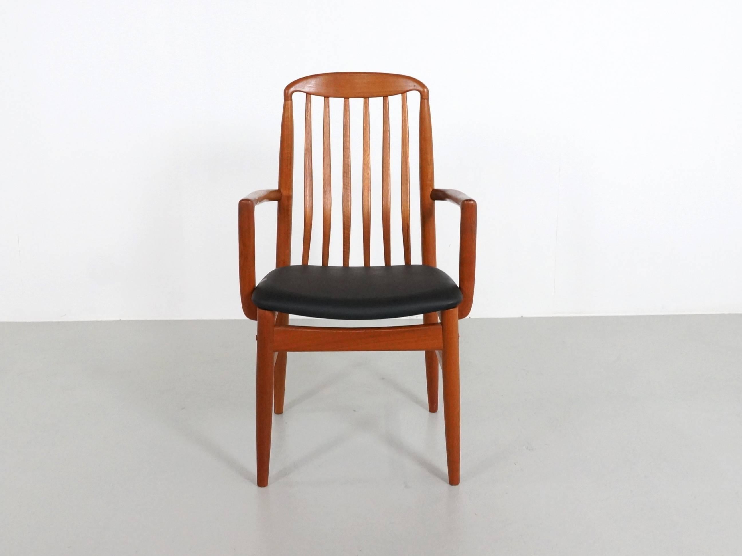 Mid-Century Modern Six Danish Modern Teak Dining Chairs by Benny Linden For Sale