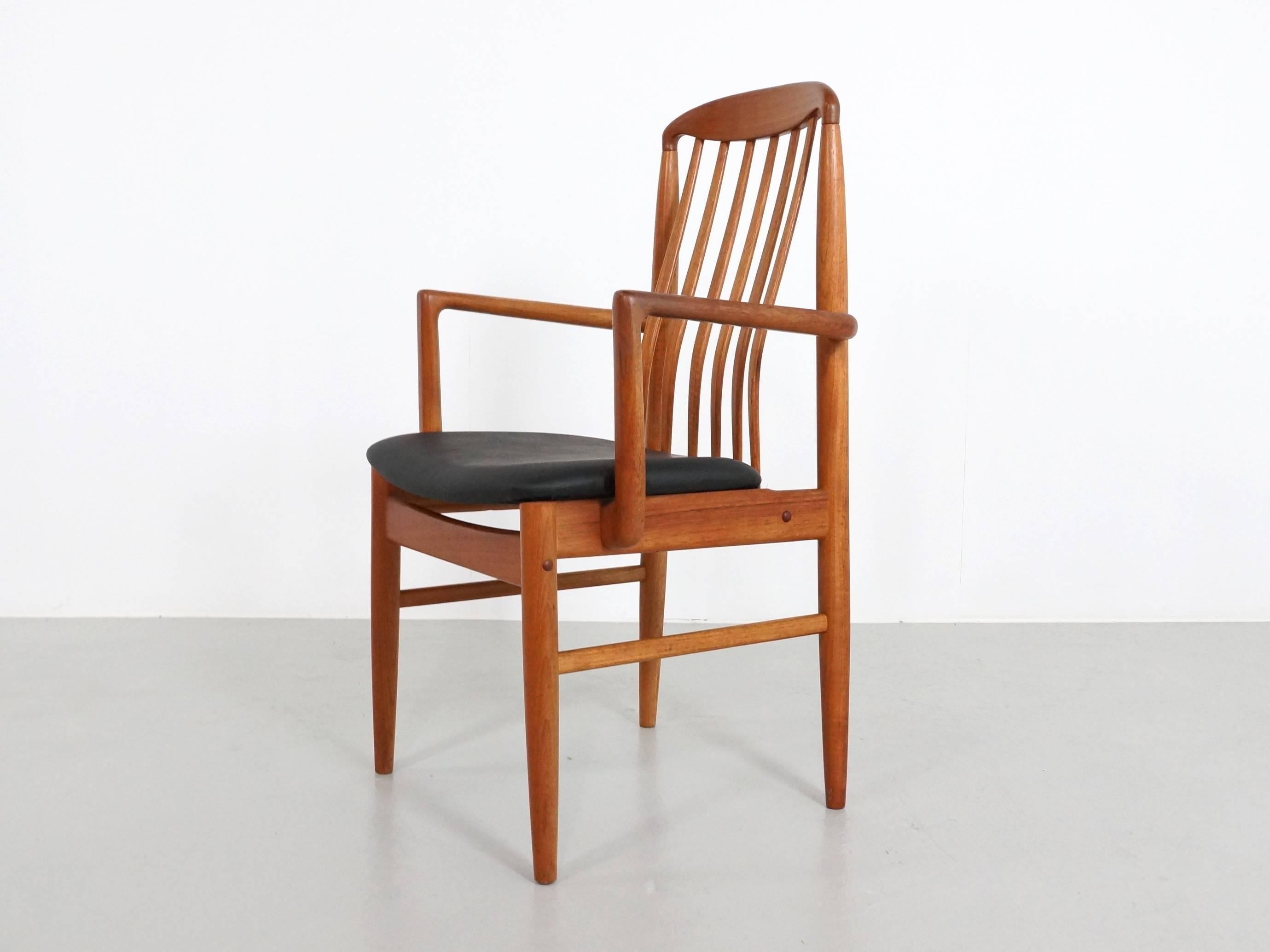 Thai Six Danish Modern Teak Dining Chairs by Benny Linden For Sale