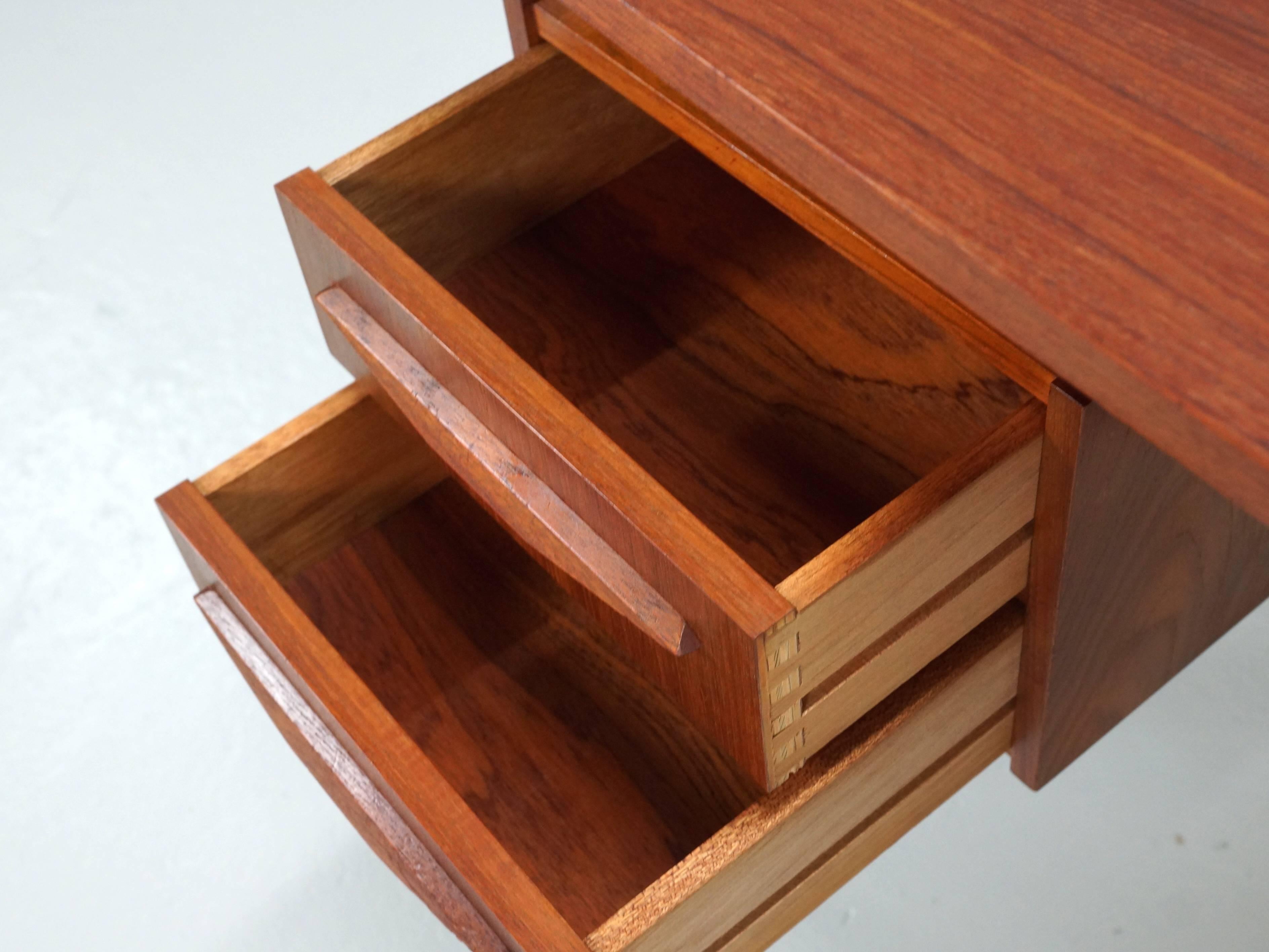 Danish Small Teak Desk by G. Tibergaard for Ikast Møbelfabrik, Denmark