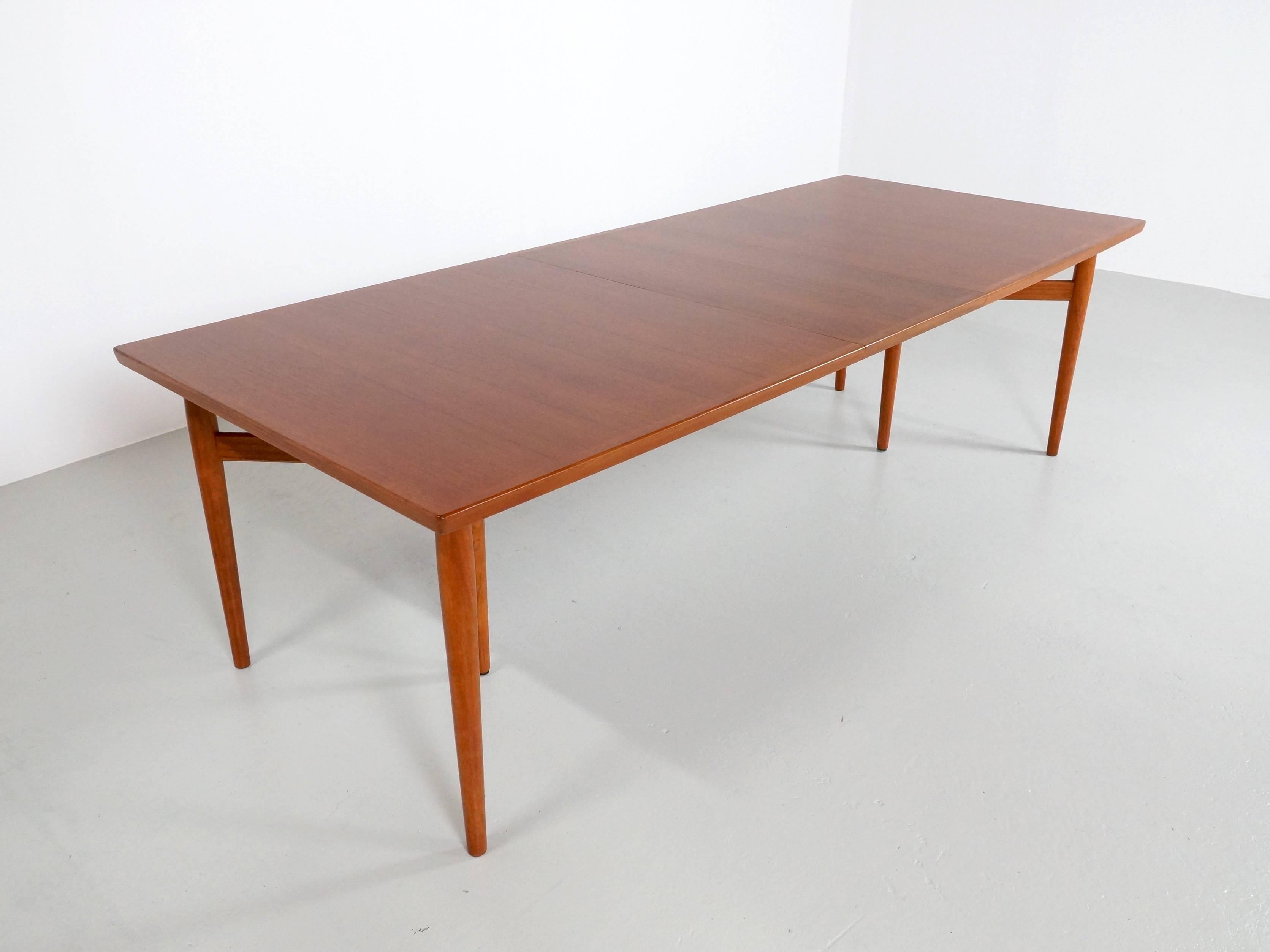 Danish Six Legged Extendable Dining Table by Arne Vodder for Sibast, 1960s