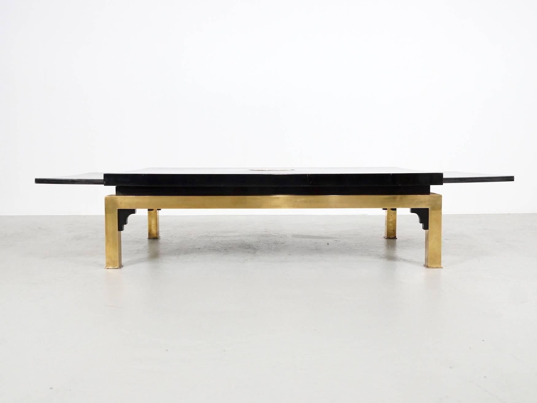 20th Century Black Italian Coffee Table with by Tomasso Barbi