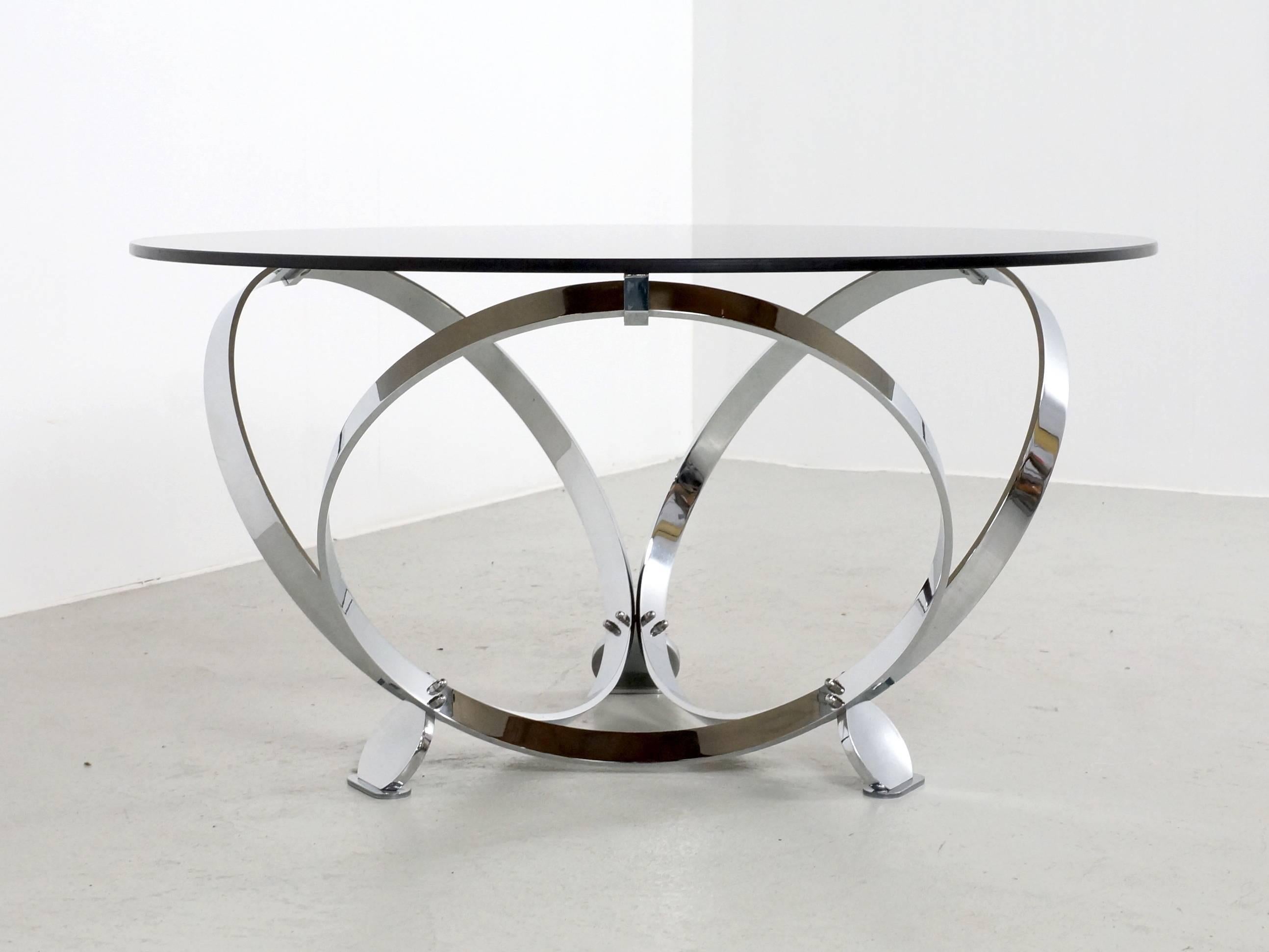 20th Century Round Chrome Coffee Table By Knut Hesterberg 1970 For Sale