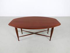 Teak Coffee Table with Glass Magazine Shelve Underneath
