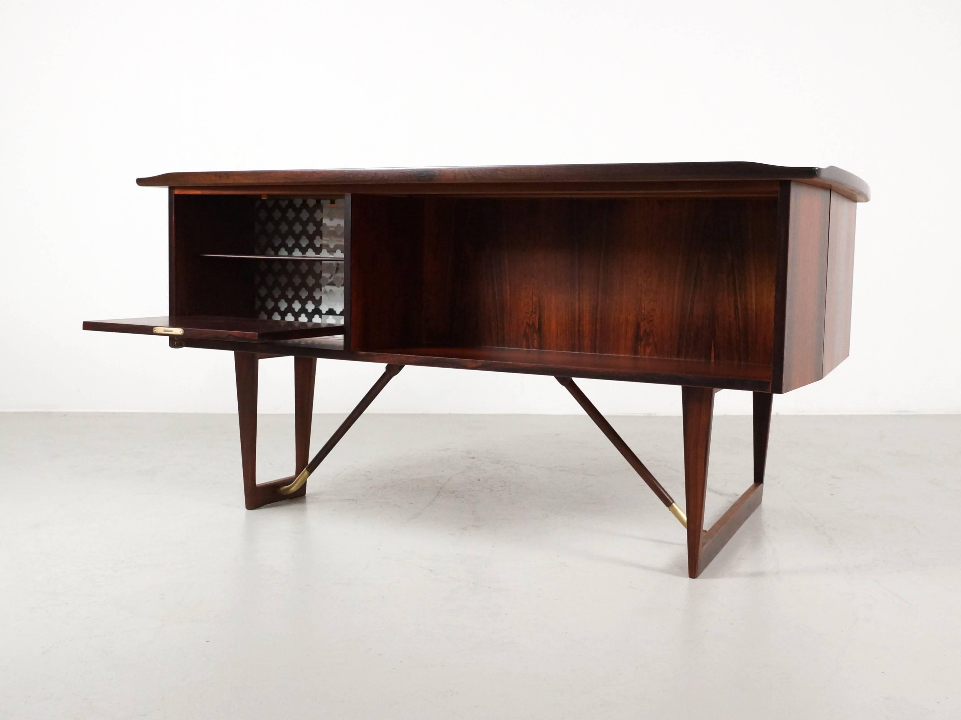 20th Century Danish Mahogany Corner Desk by Peter Løvig Nielsen, 1956 For Sale