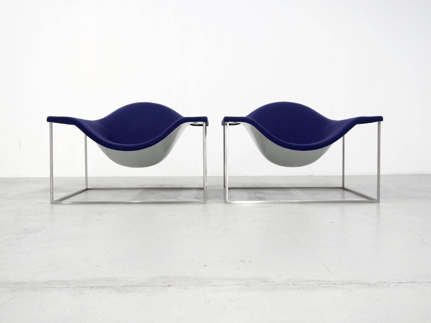 Purple Cappellini Armchair Design Jean-Marie Massaud Model Outline For Sale 2