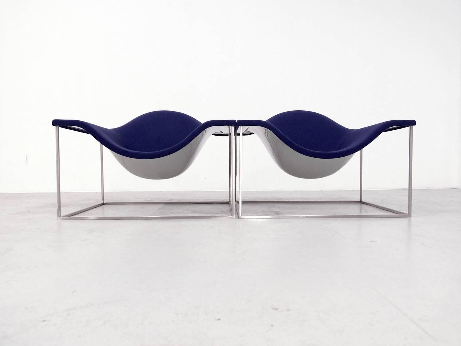 Purple Cappellini Armchair Design Jean-Marie Massaud Model Outline For Sale 1