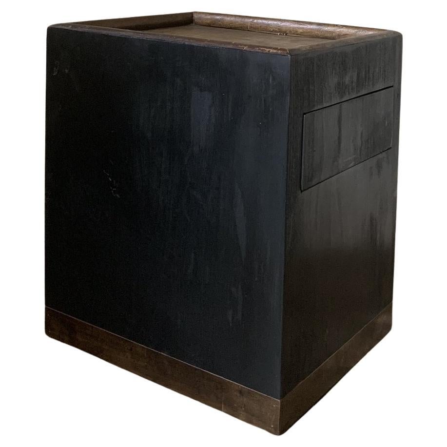 Burled Wood Cube Side Table at 1stDibs