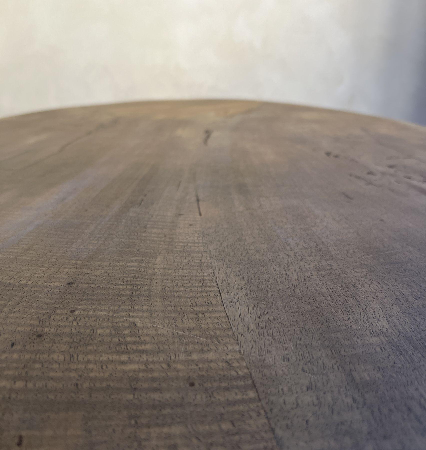 Custom walnut 2 plank top oval dining table Model LUSI For Sale 2