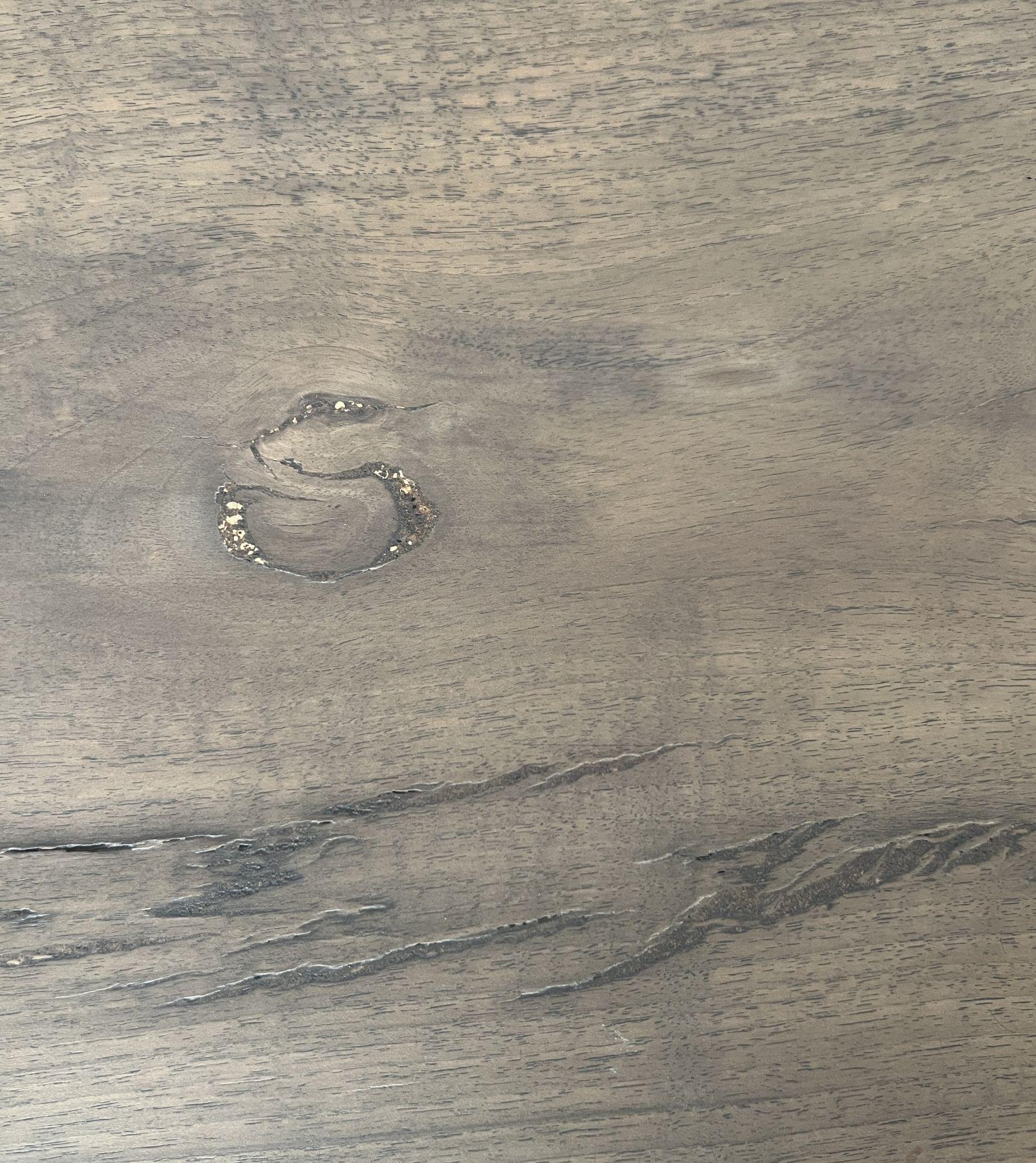 Custom walnut 2 plank top oval dining table Model LUSI For Sale 5