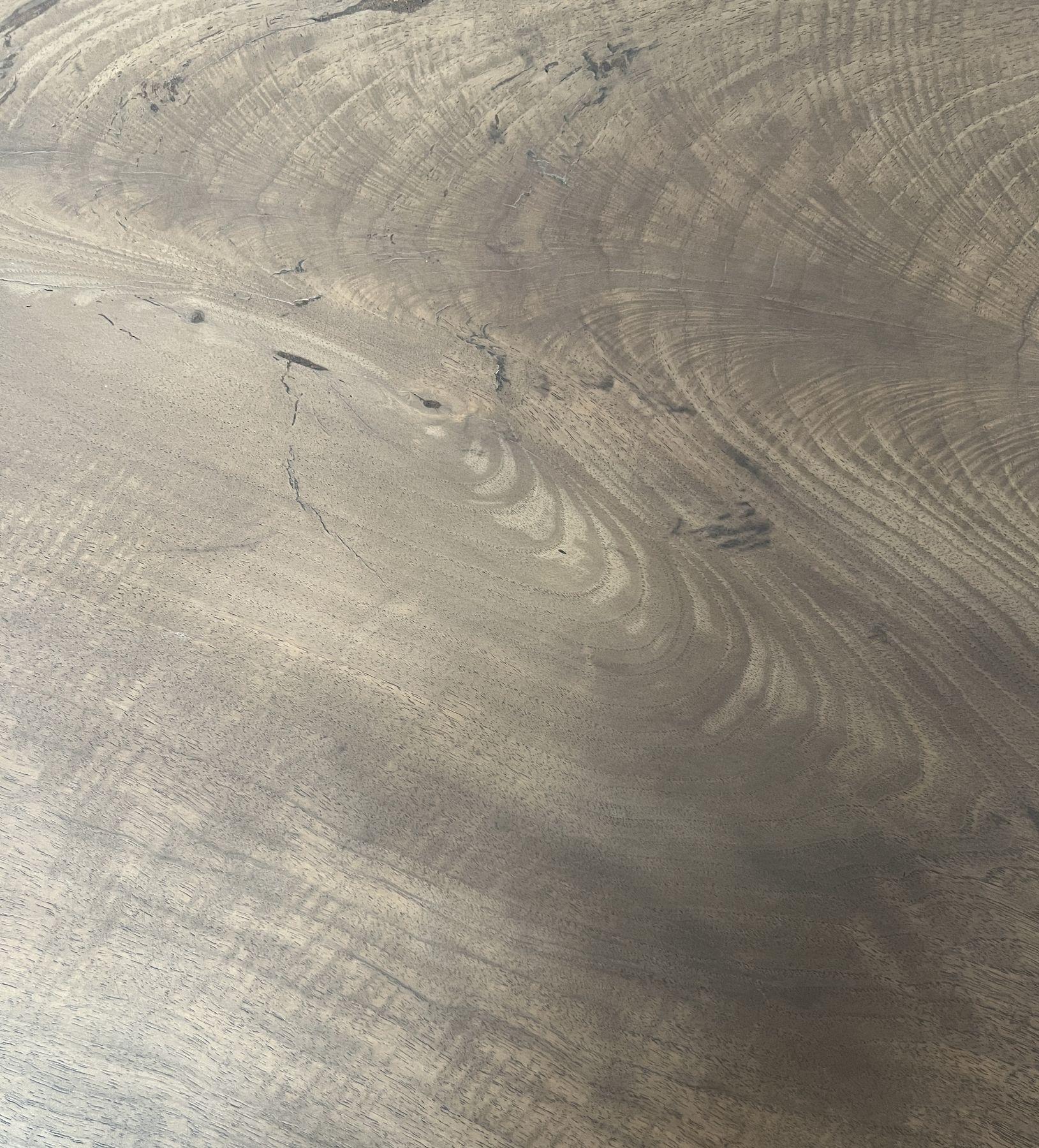 Custom walnut 2 plank top oval dining table Model LUSI For Sale 4