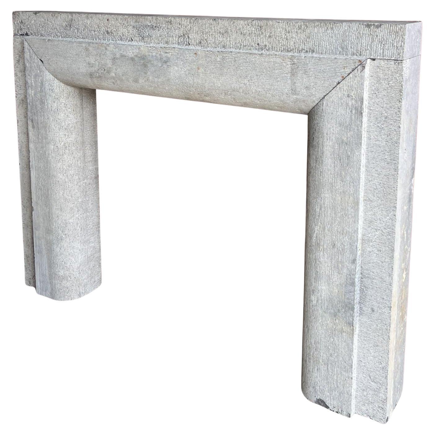 19th century primitive bolection stone fireplace chimneypiece For Sale