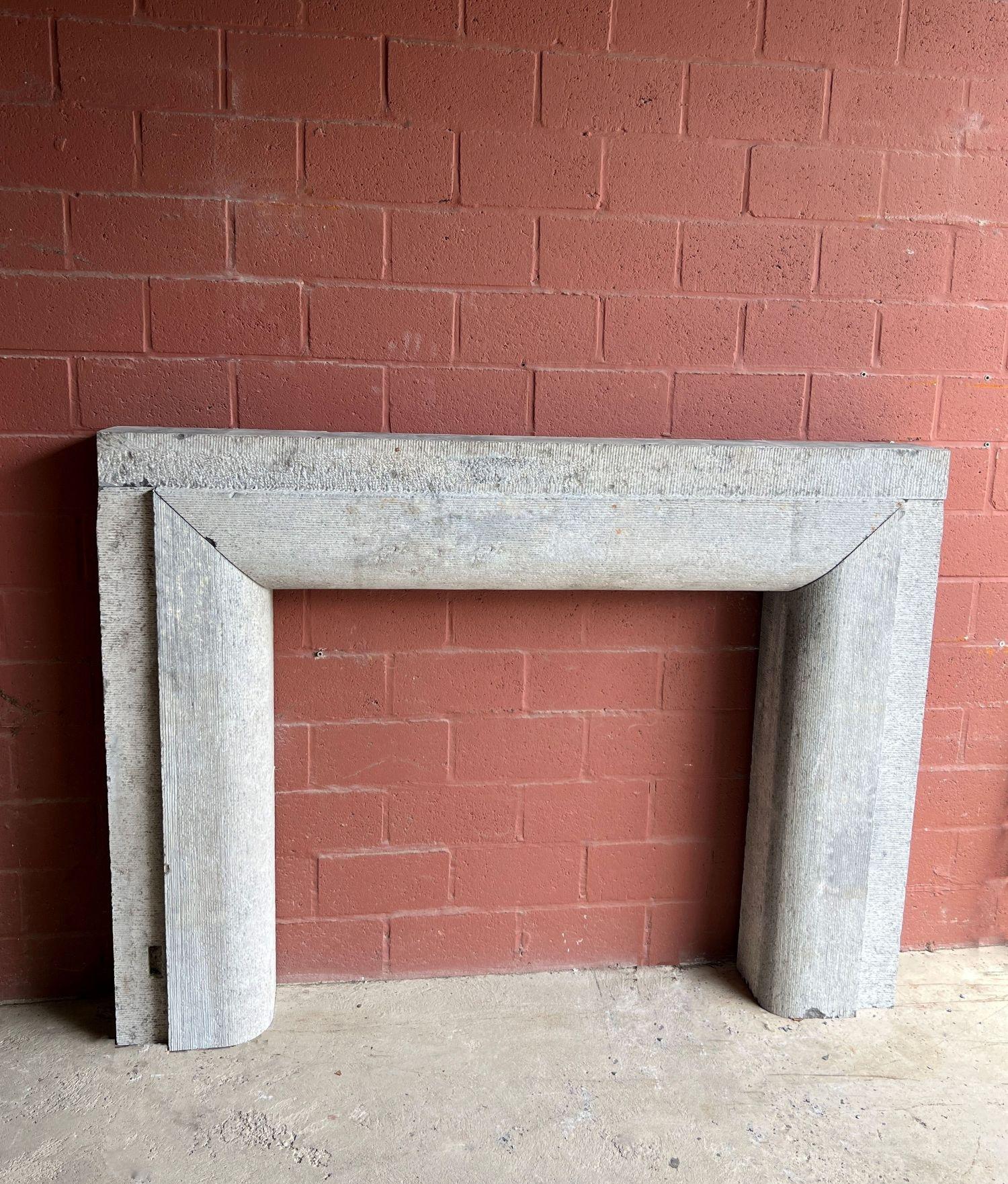 Mid-19th Century 19th century primitive bolection stone fireplace chimneypiece For Sale