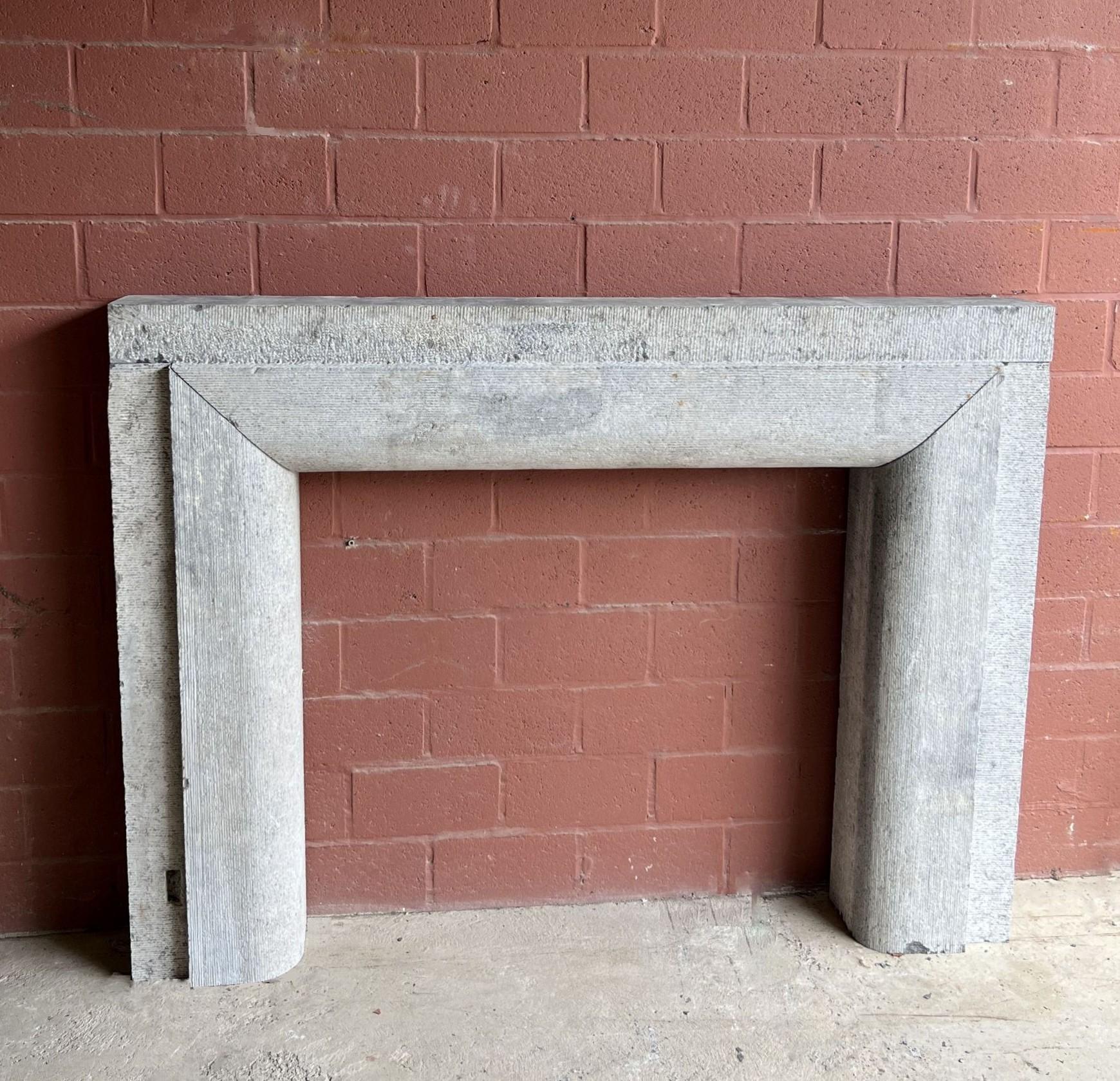 French 19th century primitive bolection stone fireplace chimneypiece For Sale