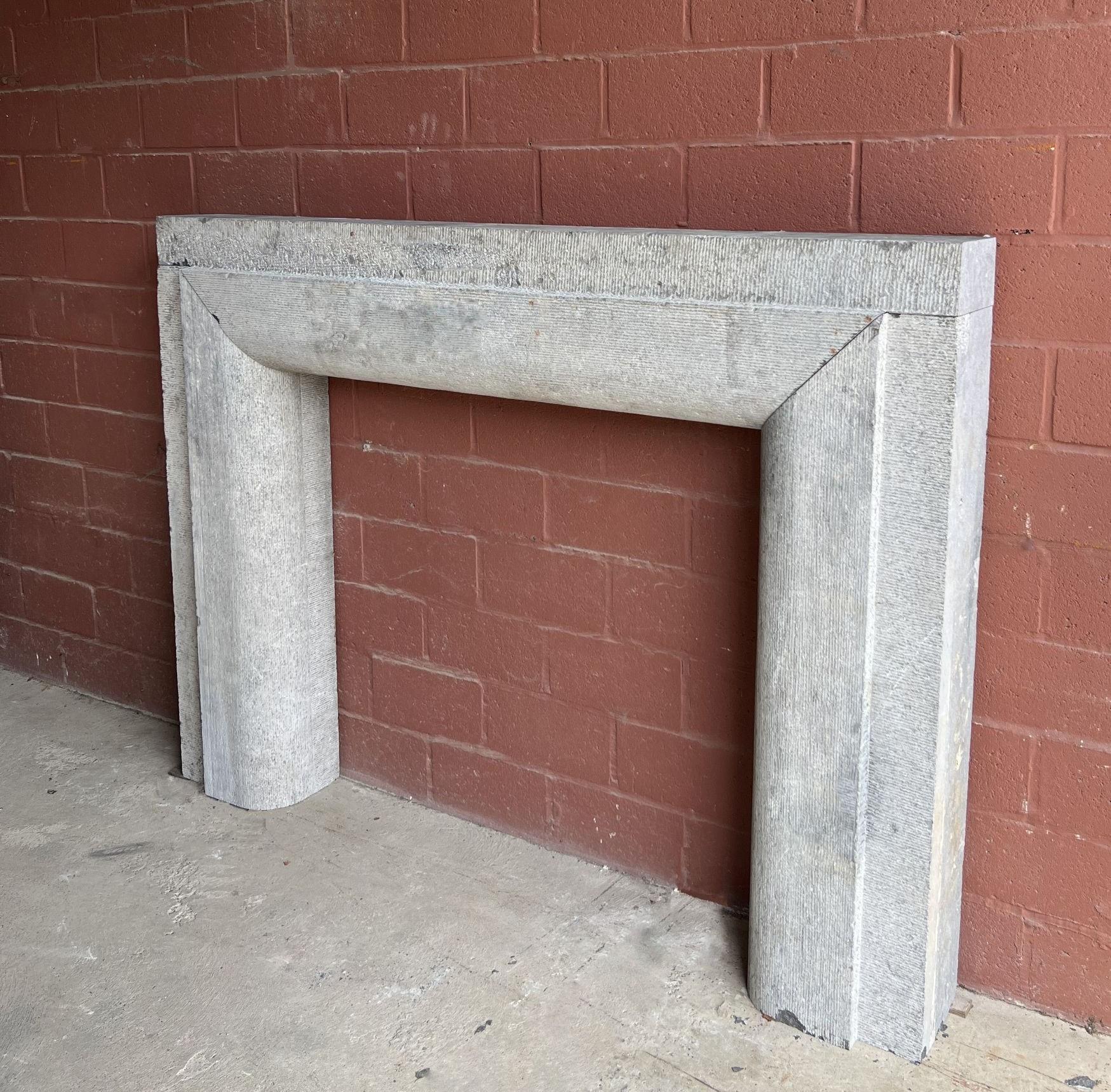 Country 19th century primitive bolection stone fireplace chimneypiece For Sale