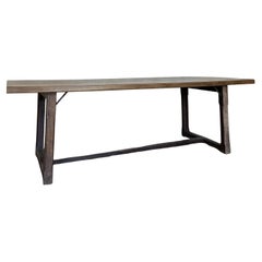 Italian 18th century 2 plank top Walnut Refectory Farm Table