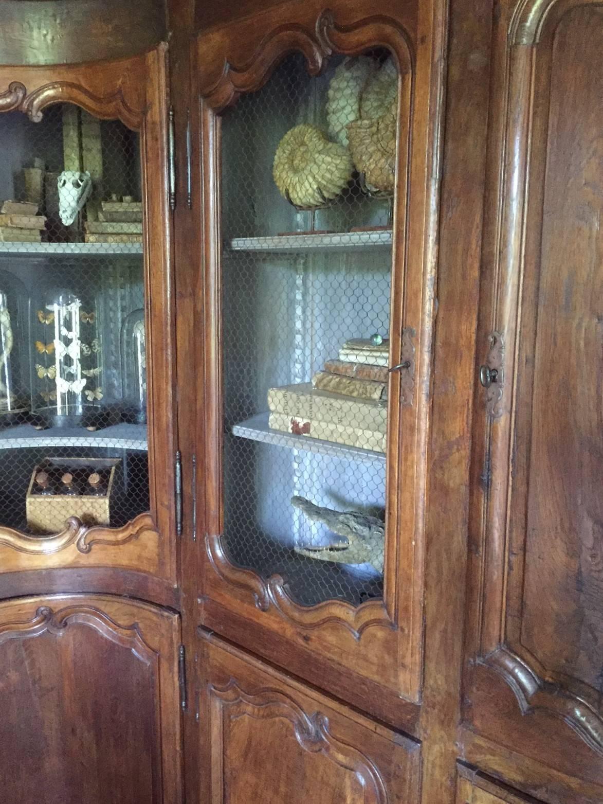 French 18th Century Oak Corner Library Cupboard For Sale