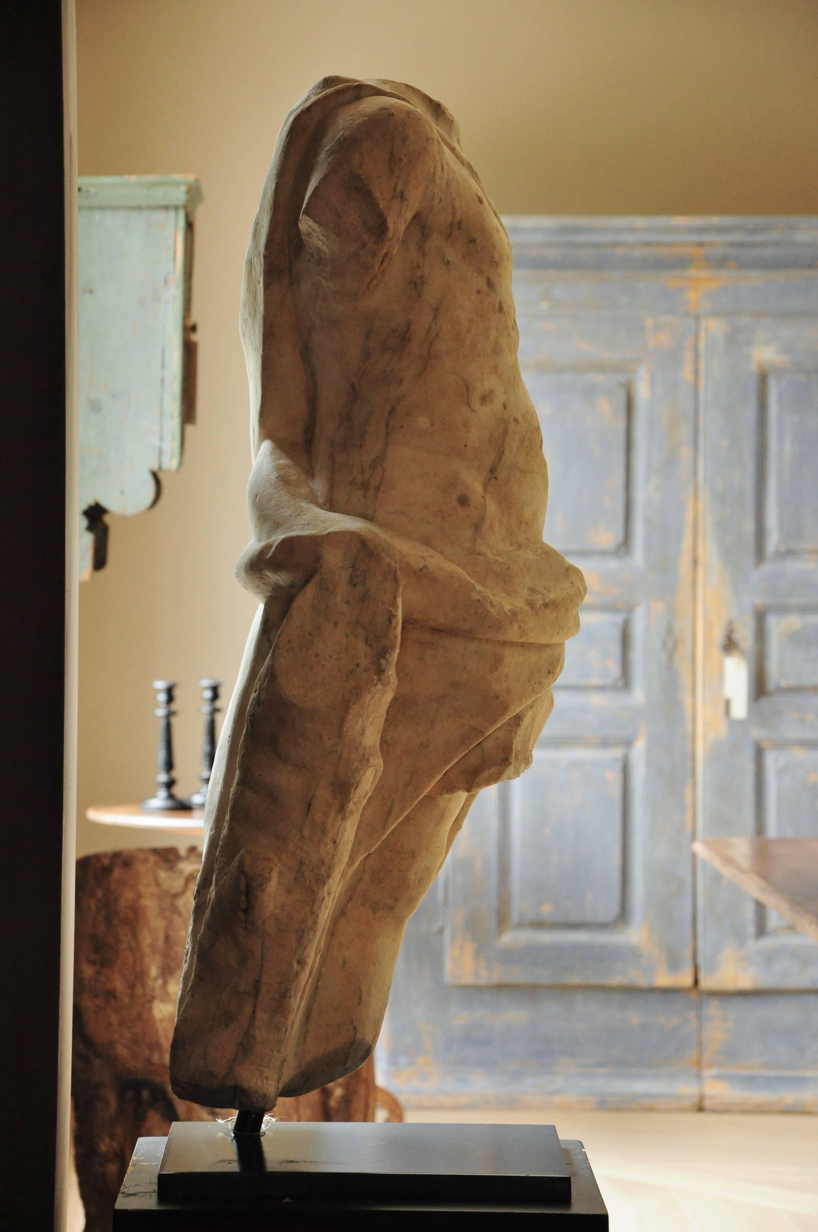 18th Century Torso Sculpture of Apollo in White Marble In Good Condition In Vosselaar, BE