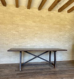 Large refectory trestle table
