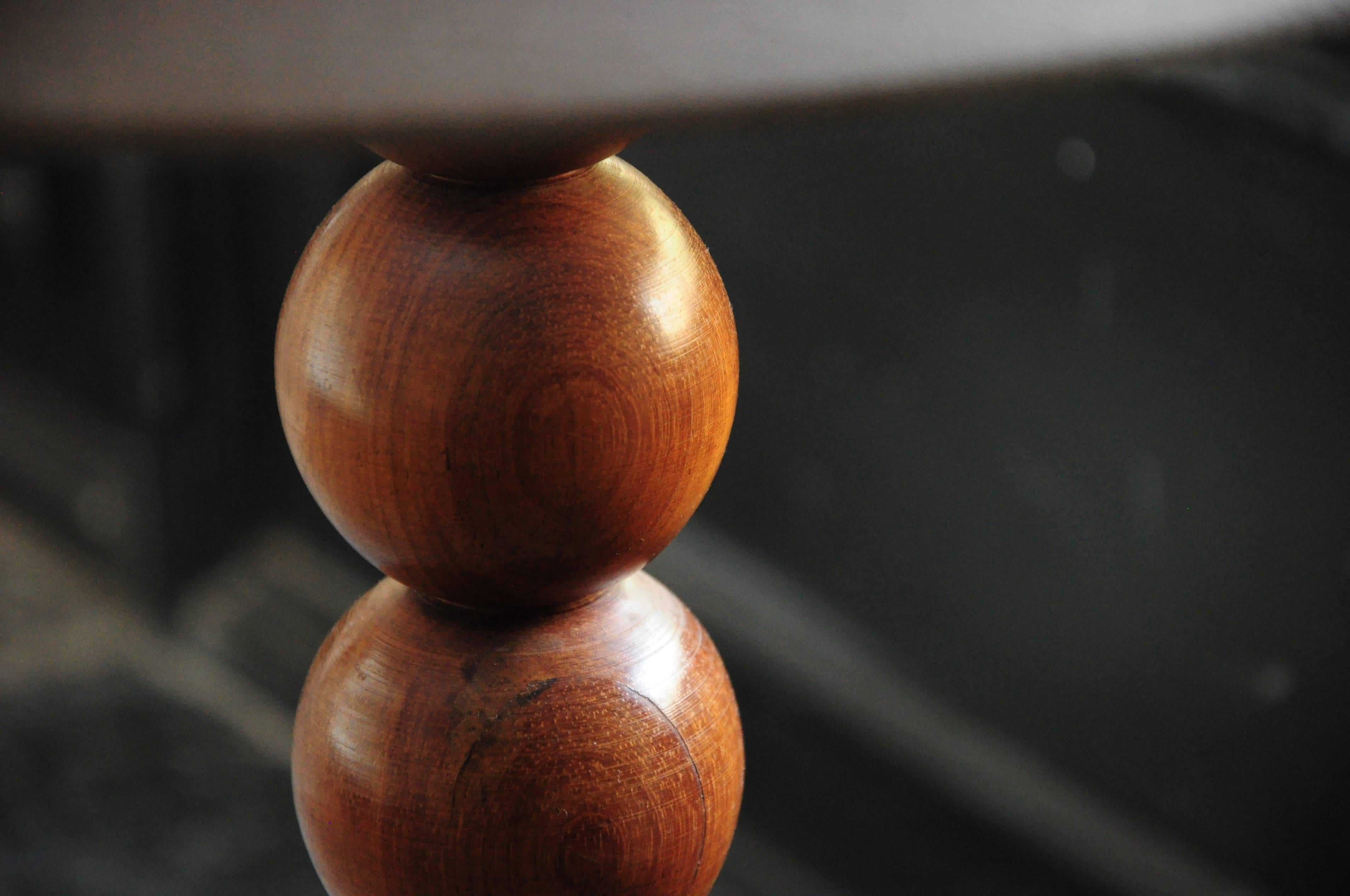 French Vintage Table Lamp in Walnut