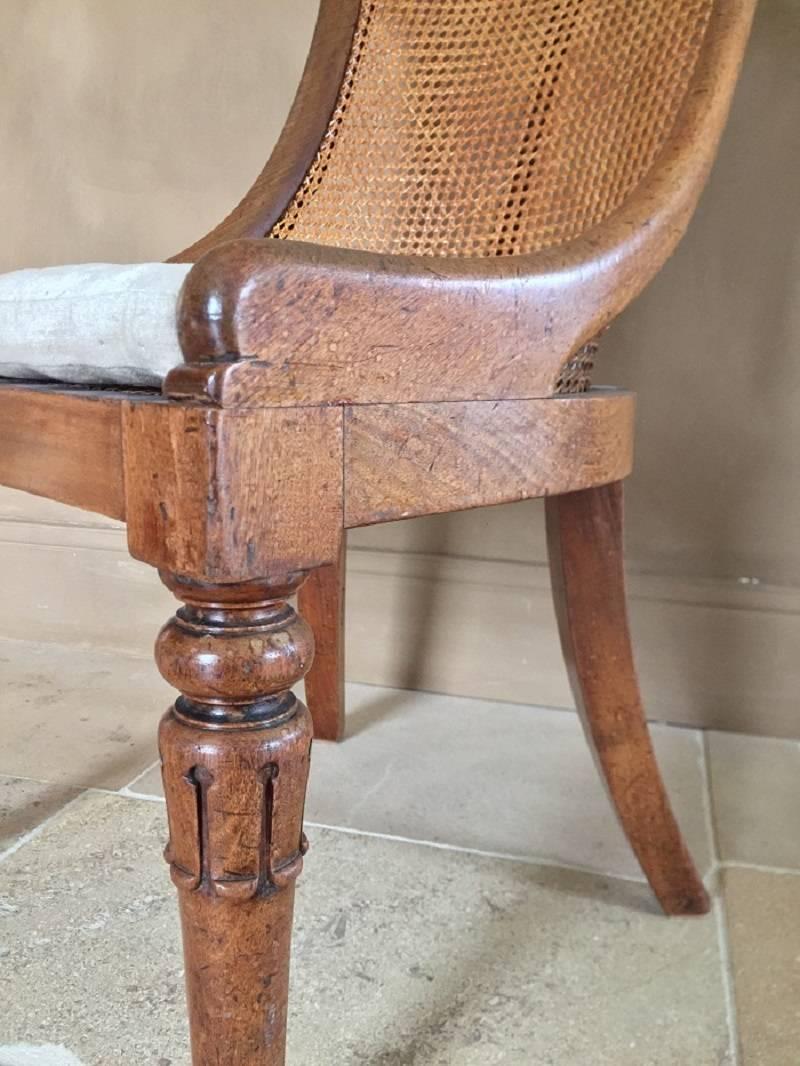 Hand-Crafted Gondole Library Chair Mahogany, 19th Century UK