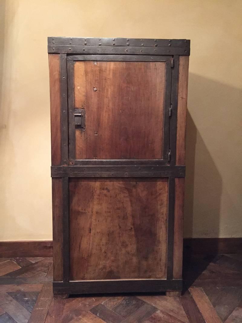 Victorian Strongbox Safe Walnut Armoire Cupboard