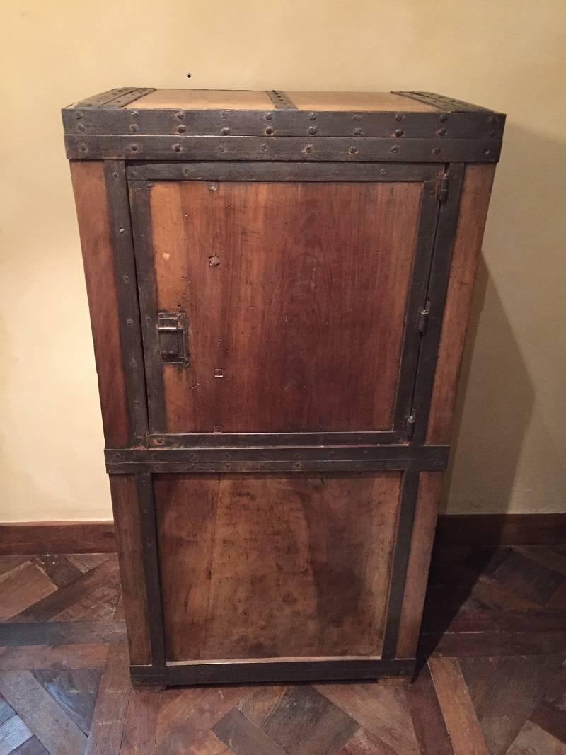 Italian Strongbox Safe Walnut Armoire Cupboard
