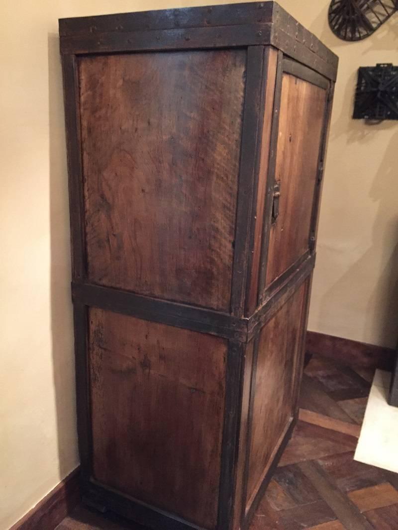 Hand-Crafted Strongbox Safe Walnut Armoire Cupboard