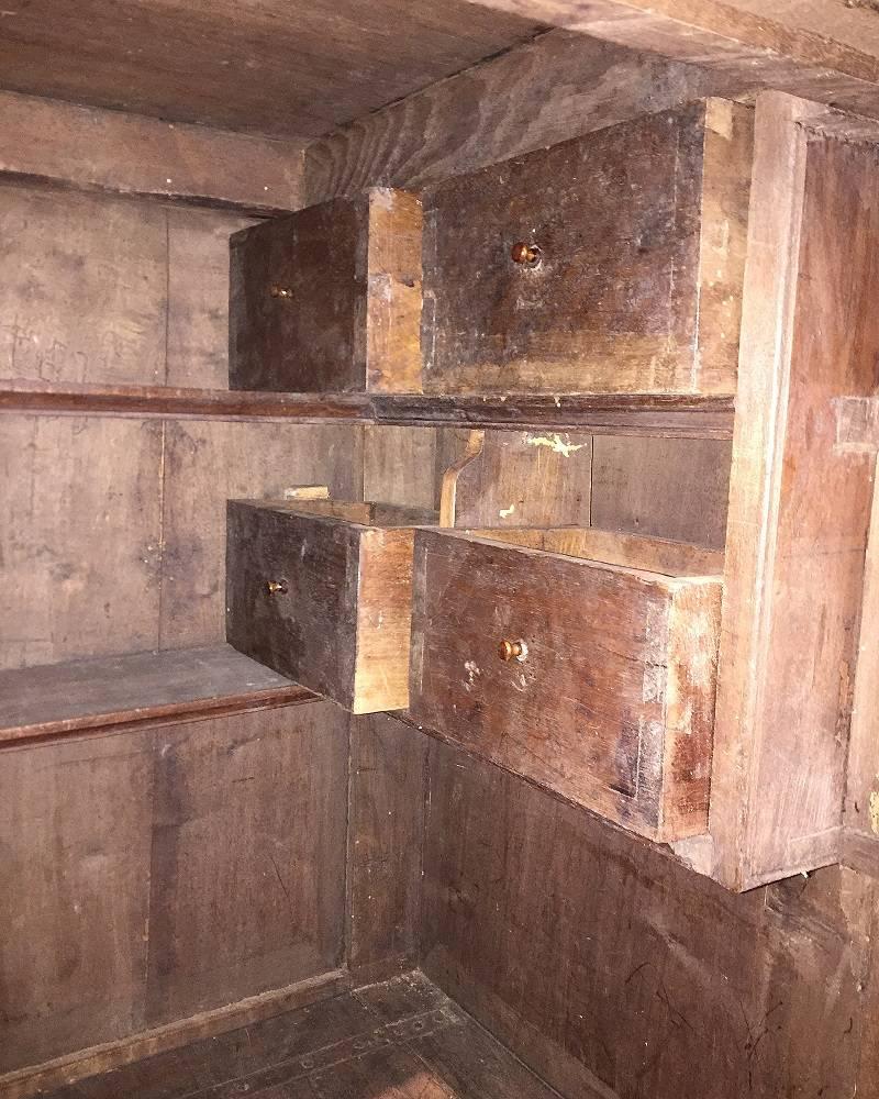 19th Century Strongbox Safe Walnut Armoire Cupboard