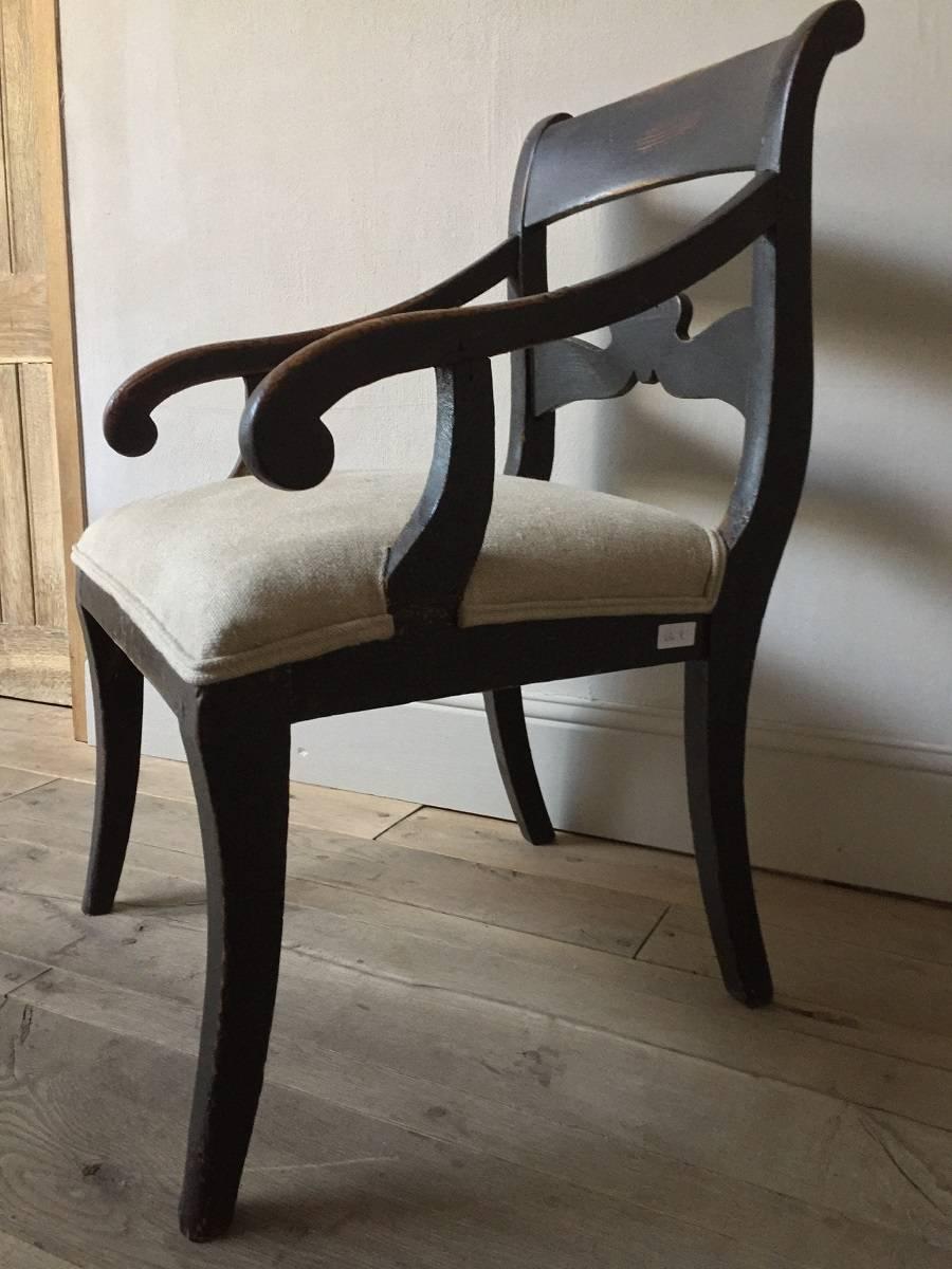 Painted Swedish Armchair For Sale