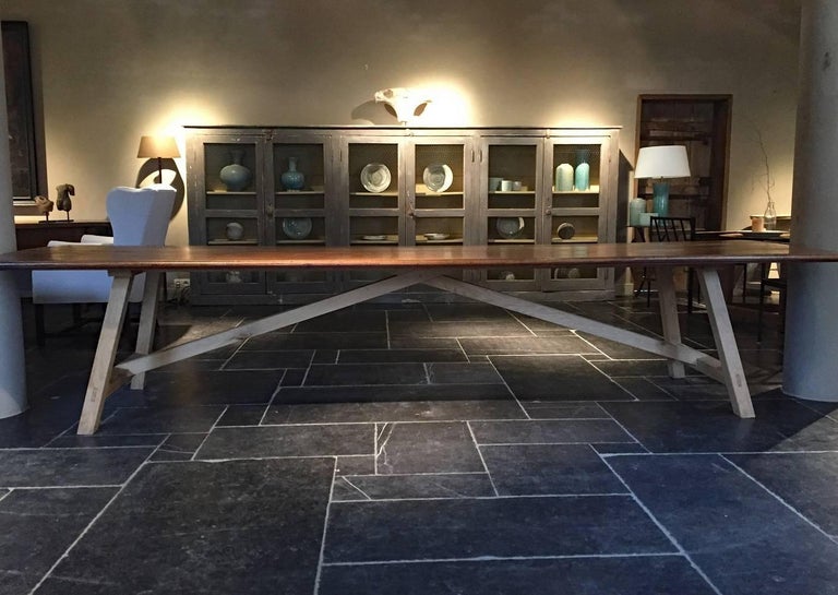 Dining Conference Table Reclaimed Walnut For Sale at 1stDibs
