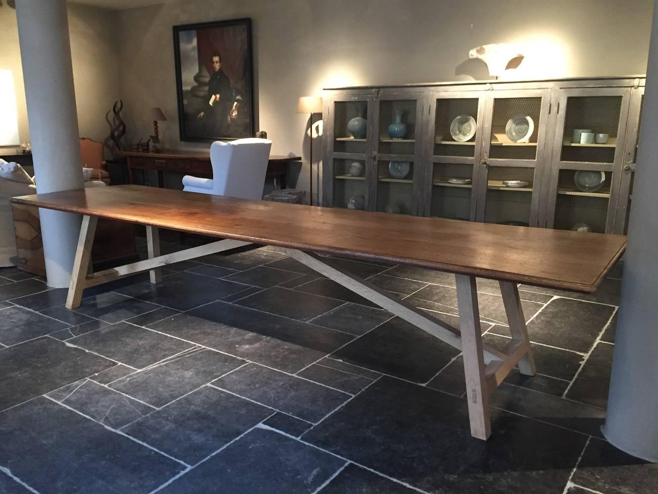 Hand-Crafted Dining Conference Table Reclaimed Walnut