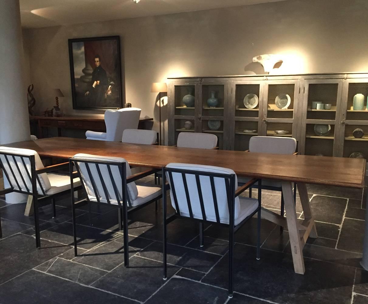 Contemporary Dining Conference Table Reclaimed Walnut