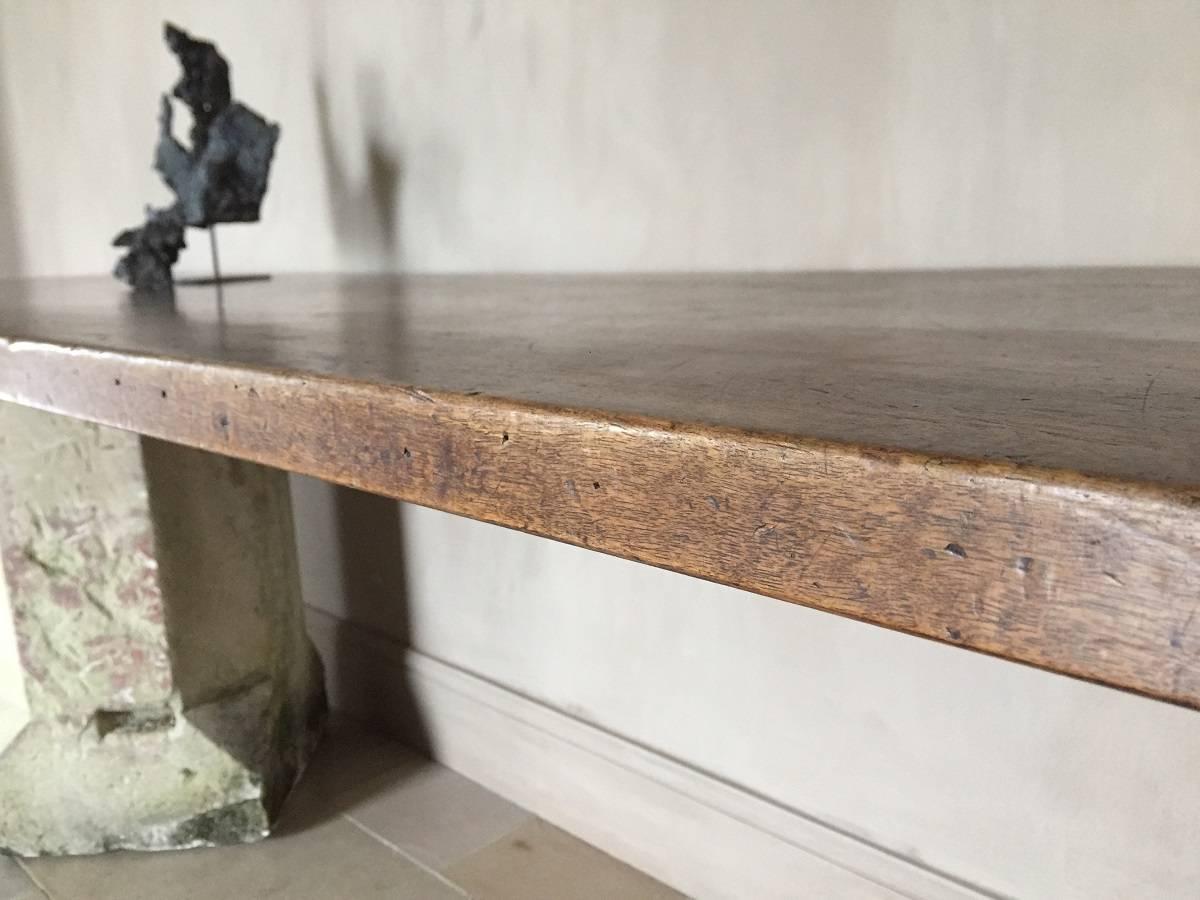 Walnut and Stone Console Table 2