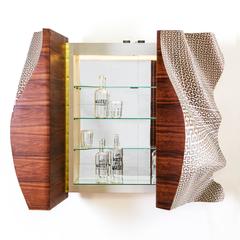 Una 'Articolo Indeterminativo' Wood and Glass Bar Cabinet