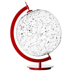 Coexist Sky Glass Map in Nickel Plated Brass, Red version