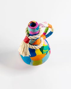 Vaso artigianale Jambo in gomma colorata di recupero