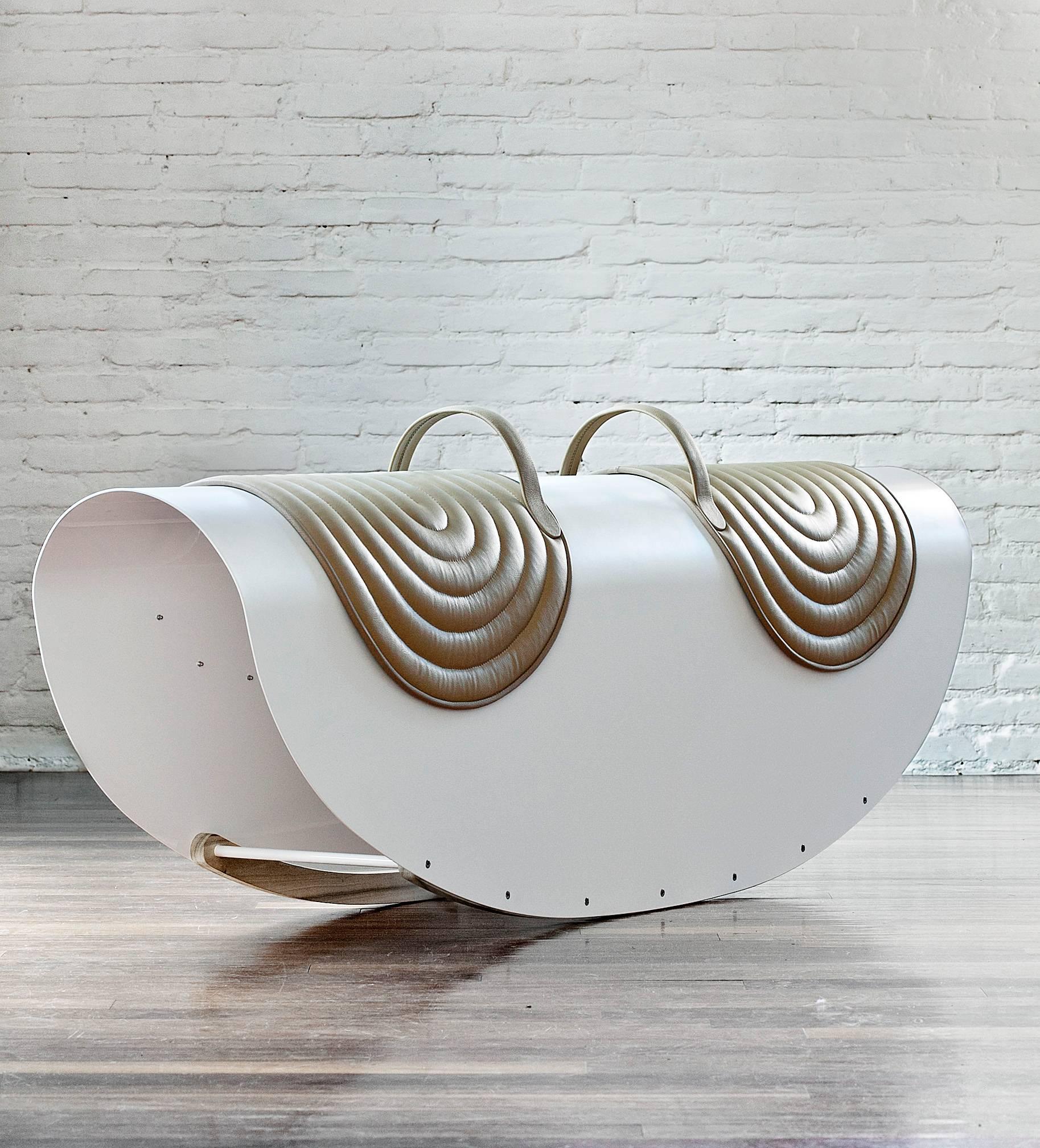 With this Rocker, Lanzavecchia and Wai demonstrate how children’s play, through a sophisticated design process, can be transformed into refined grown-up objects with meaning and intent. It combines skillful craftsmanship with serial production and