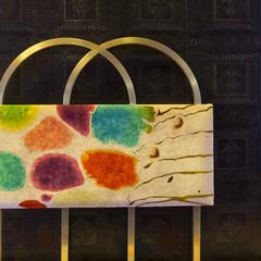 Awaiting M Bench Printed Velvet and Brass