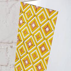 Risvolti A Steel and Opaline Glass Mirror