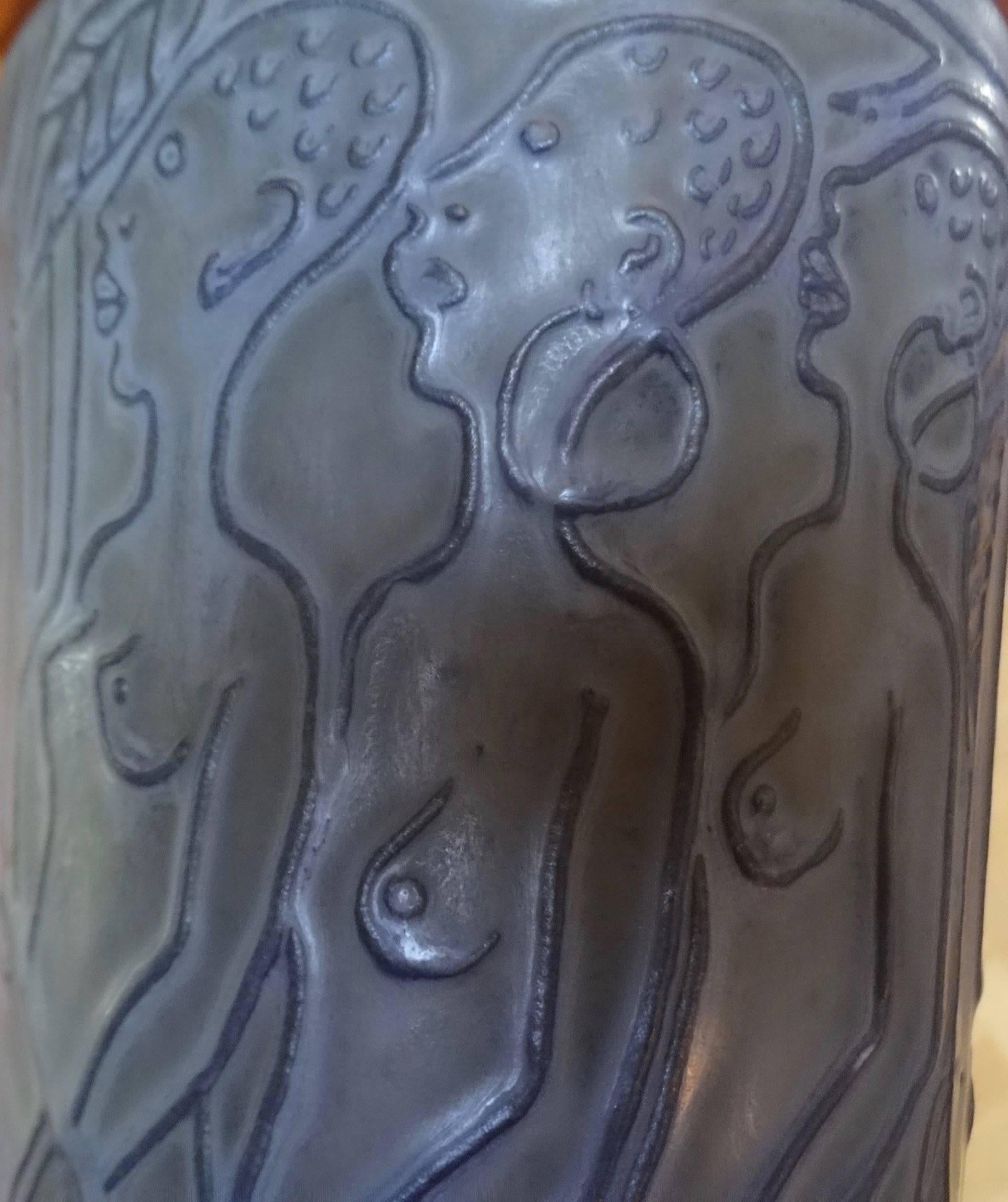 Mid-Century Modern Large Stoneware Vase by Stig Lindberg for Gustavsberg For Sale