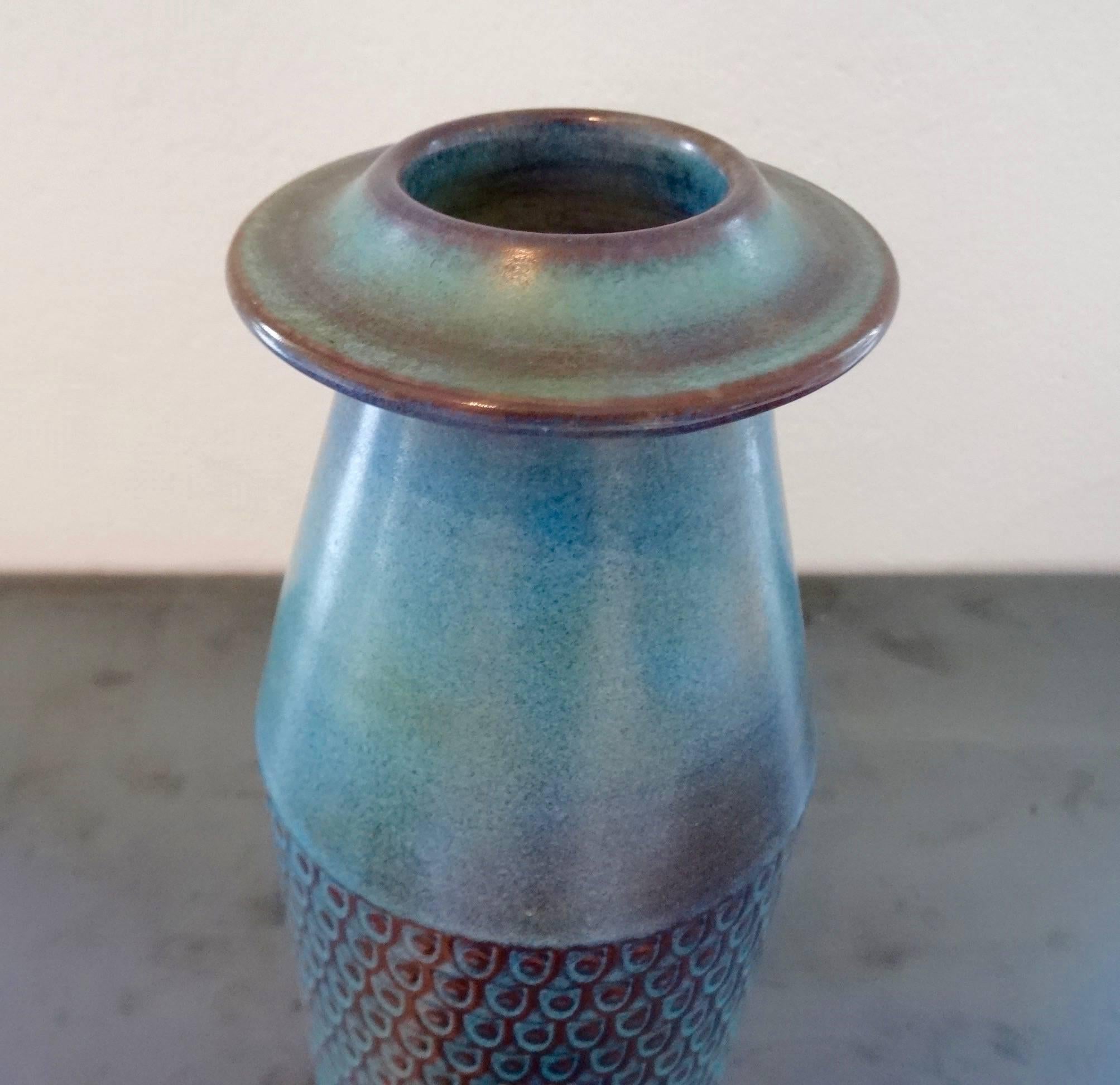 Scandinavian Modern Ceramic Vase by Stig Lindberg for Gustavsberg For Sale