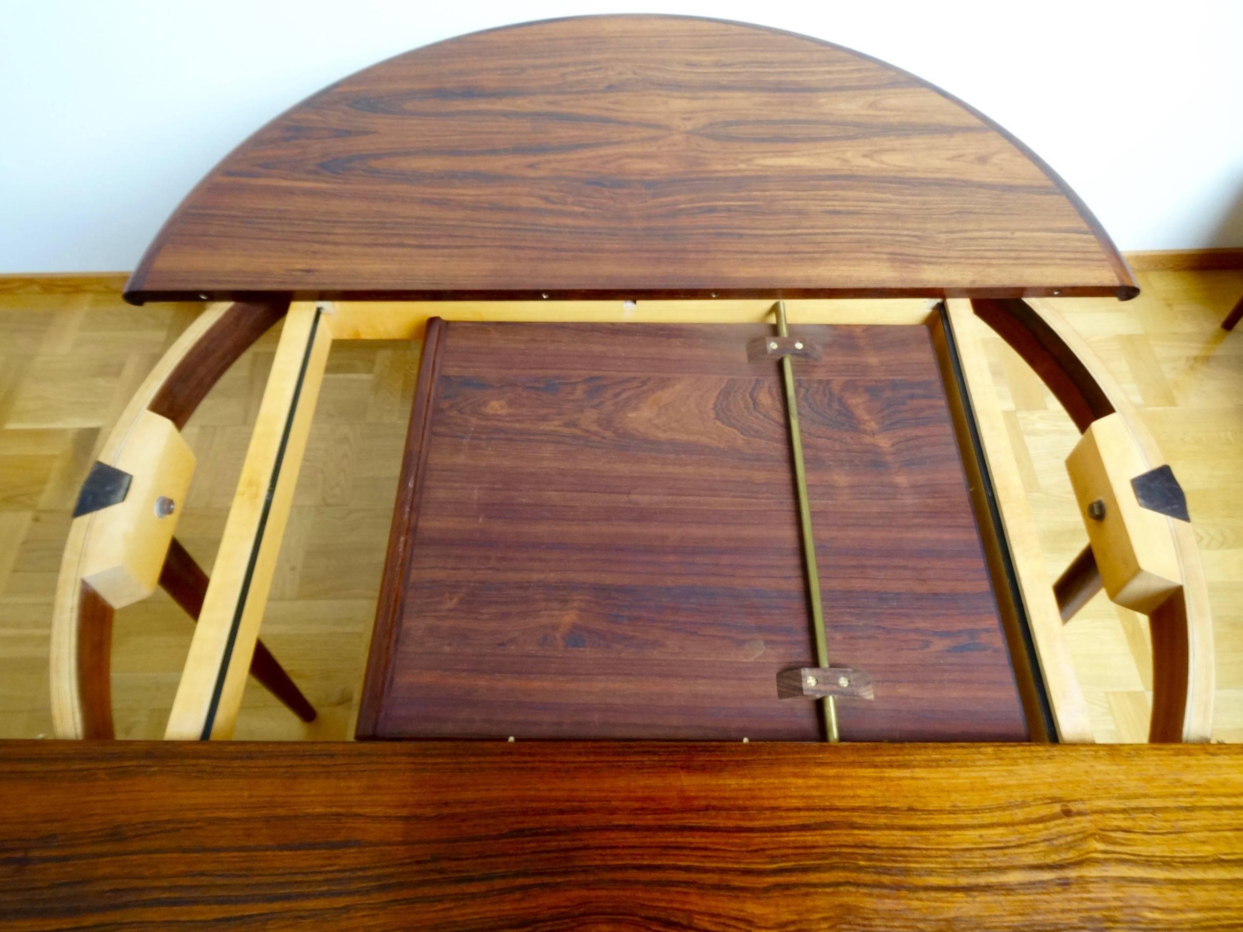 Danish Jacaranda Dining Table with Six Chairs by Niels O. Møller