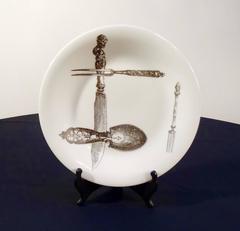 Two Plates "Posate Rinascimento" by Piero Fornasetti