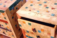 21st Century Pair of Bleached Mezquite Nightstands or End Tables