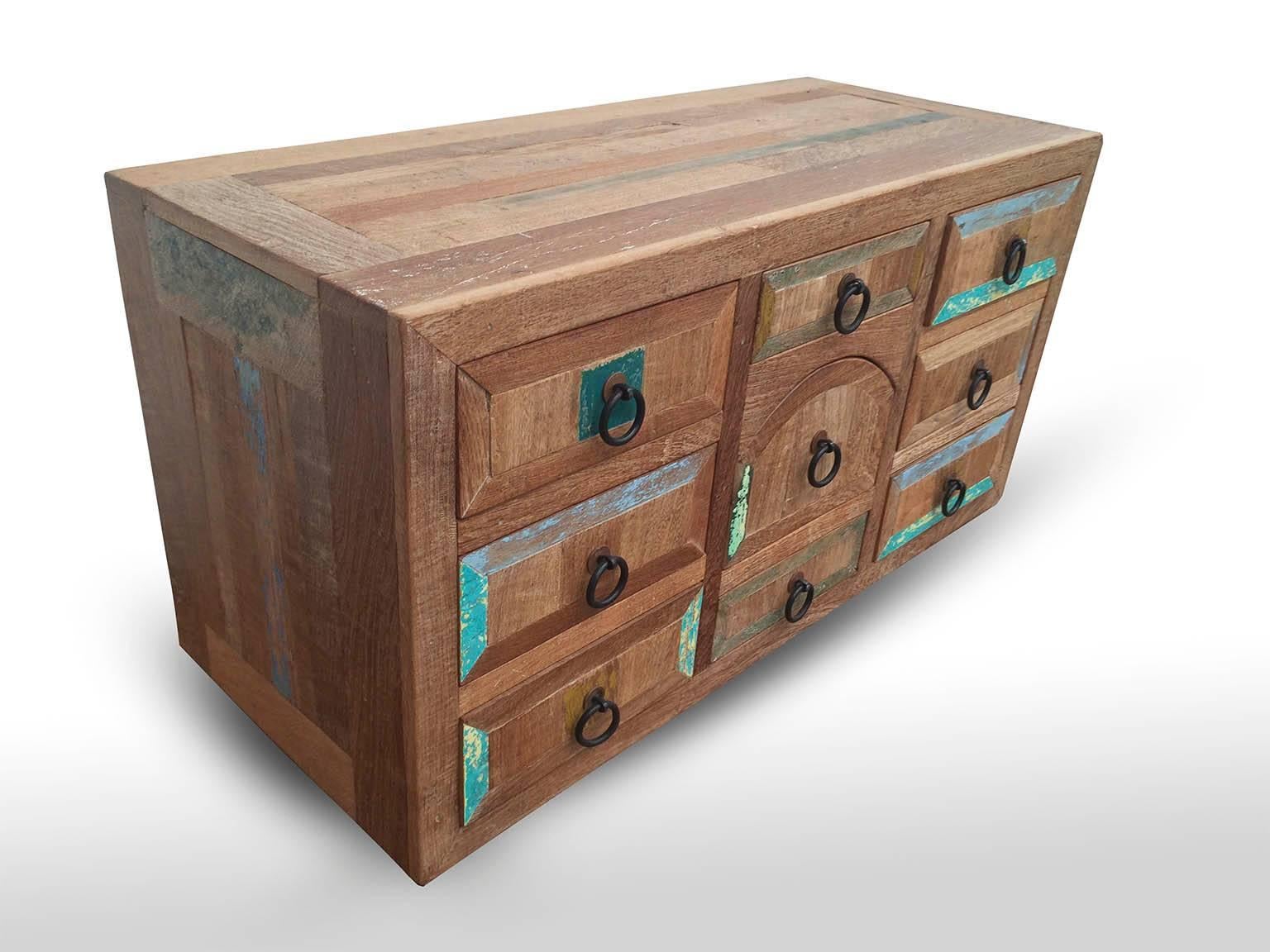 Rancho Monterey 21st Century Multicolor Mezquite Bargueño/Chest of Drawers by Esteban Chapital